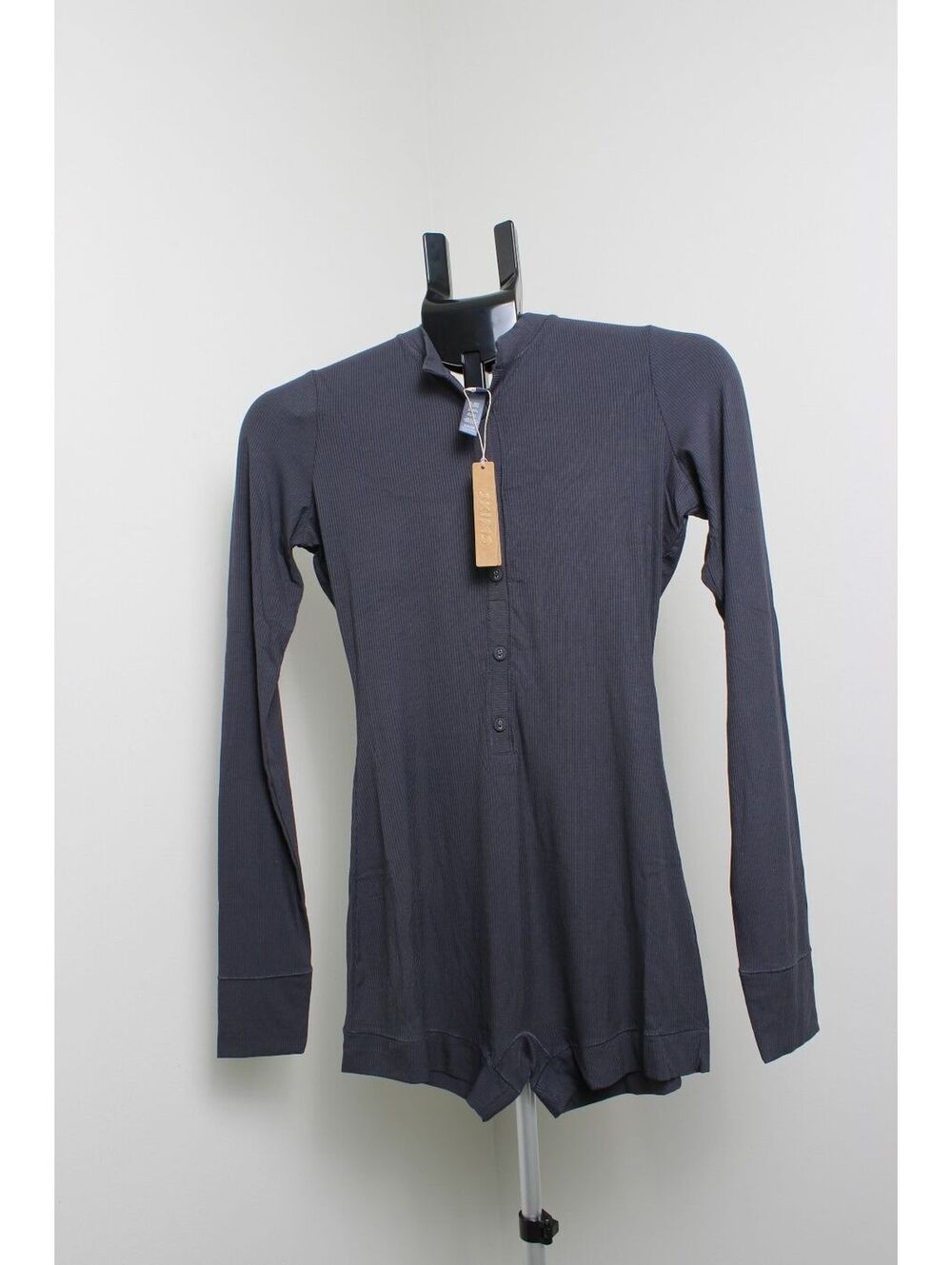 SKIMS Soft Lounge Henley One Piece Graphite NWT Size Small